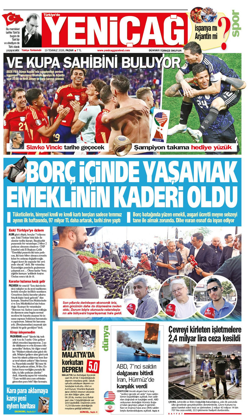 Yeniçağ Gazetesi: 'BORÇ İÇİNDE YAŞAMAK EMEKLİNİN KADERİ OLDU' - Resim : 1