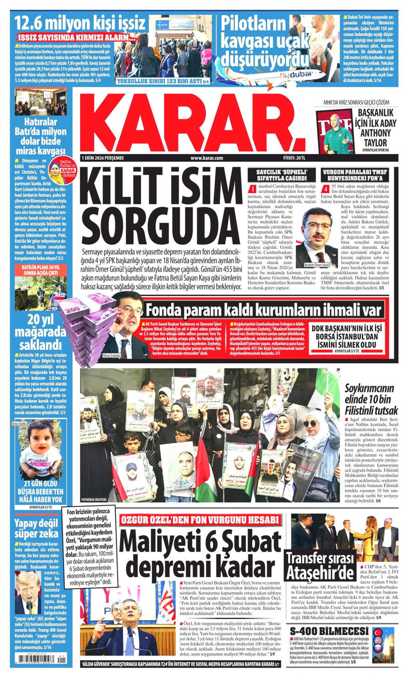 1 Ekim Perşembe günü: Gazeteler hangi manşetle çıktı? - Resim: 2