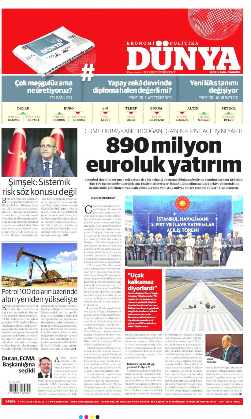 19 Eylül Cumartesi günü: Gazeteler hangi manşetle çıktı? - Resim: 8