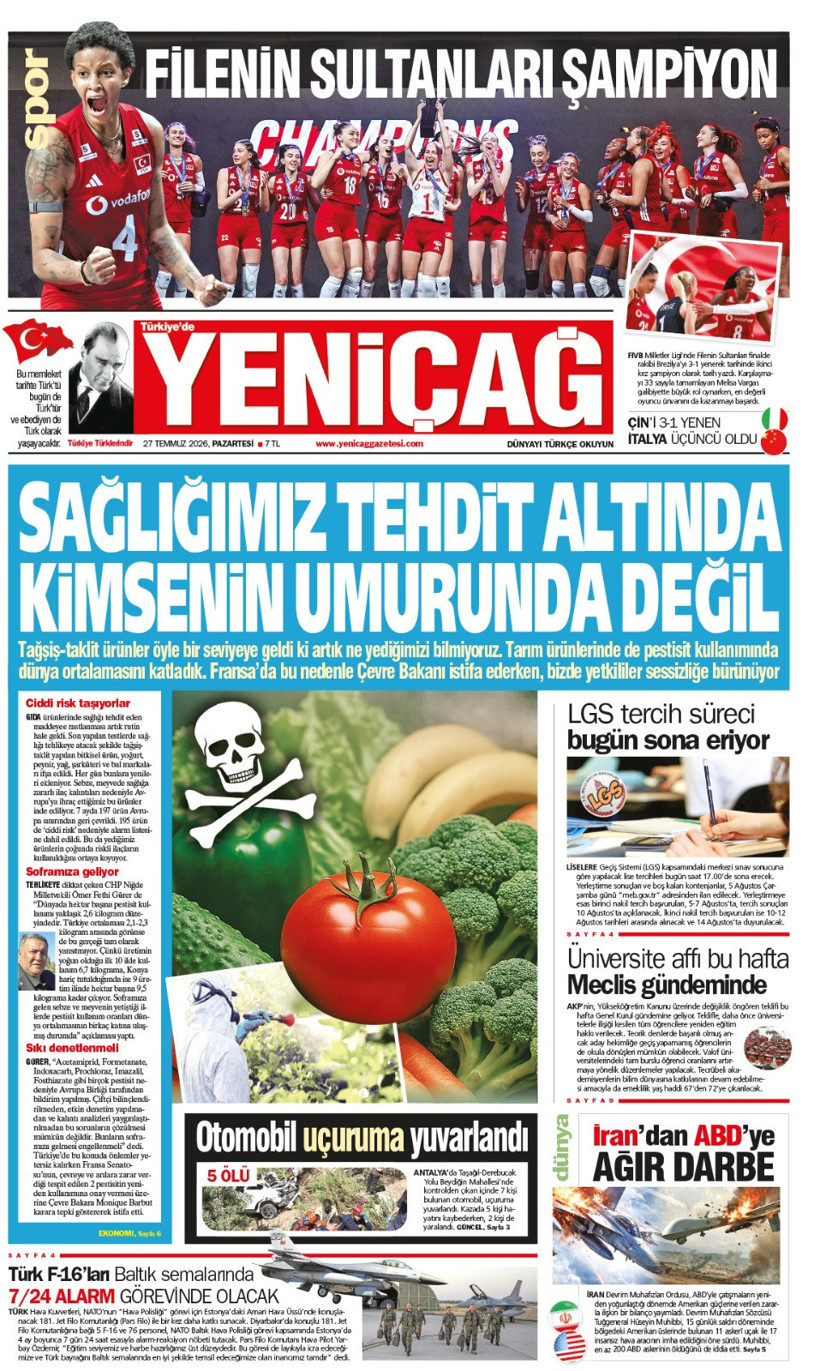 YENİÇAĞ Gazetesi: SAĞLIĞIMIZ TEHDİT ALTINDA KİMSENİN UMURUNDA DEĞİL - Resim : 1