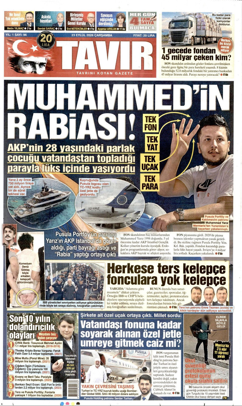 23 Eylül Çarşamba günü: Gazeteler hangi manşetle çıktı? - Resim: 9