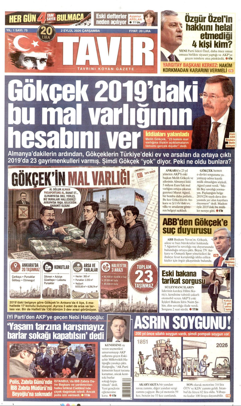 2 Eylül Çarşamba günü: Gazeteler hangi manşetle çıktı? - Resim: 9