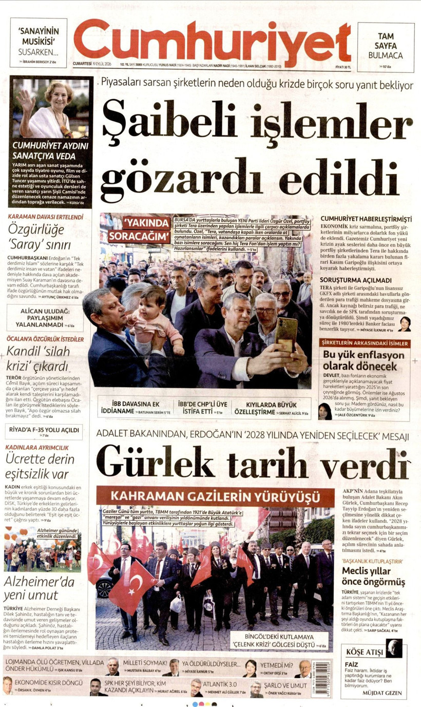 19 Eylül Cumartesi günü: Gazeteler hangi manşetle çıktı? - Resim: 4