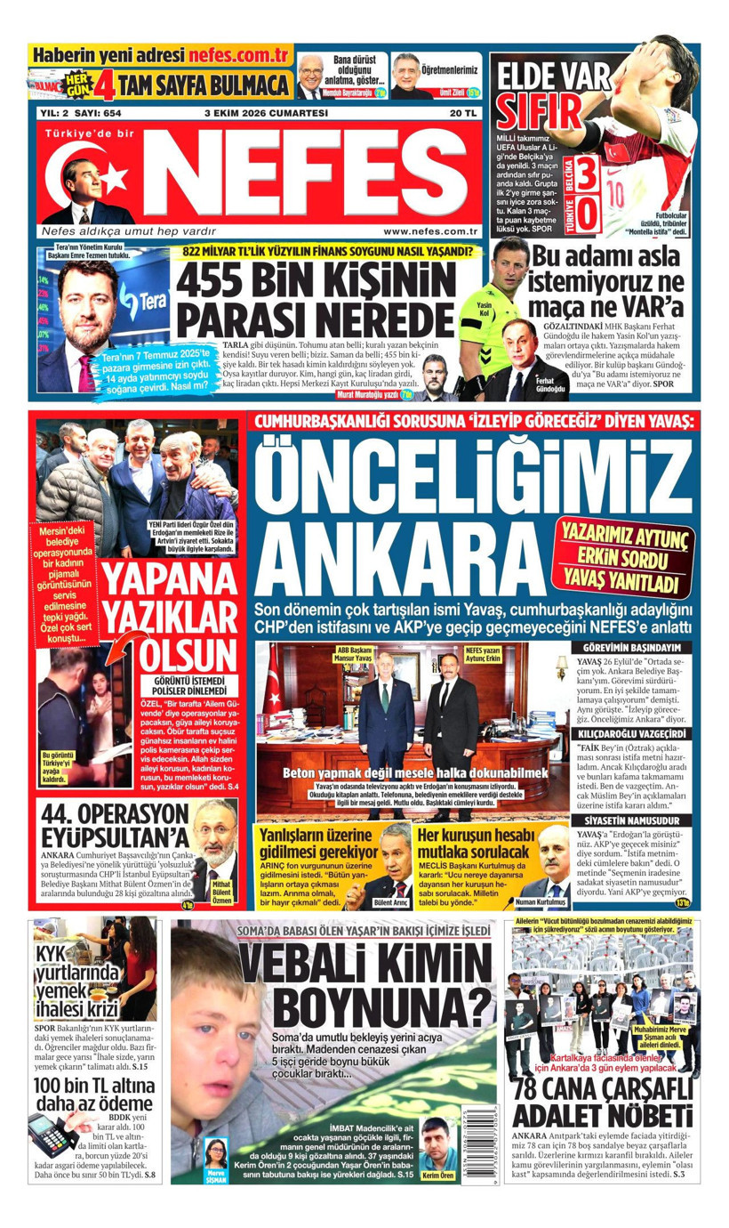 3 Ekim Cumartesi günü: Gazeteler hangi manşetle çıktı? - Resim: 5