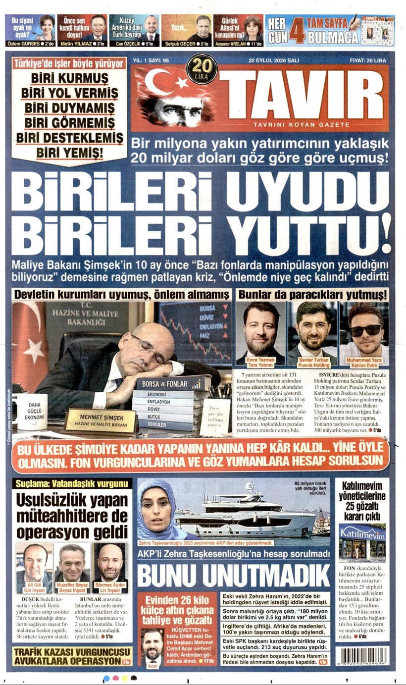 22 Eylül Salı günü: Gazeteler hangi manşetle çıktı? - Resim: 9