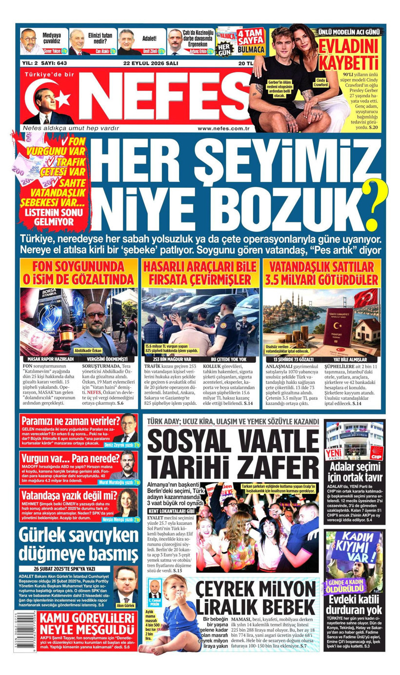22 Eylül Salı günü: Gazeteler hangi manşetle çıktı? - Resim: 5
