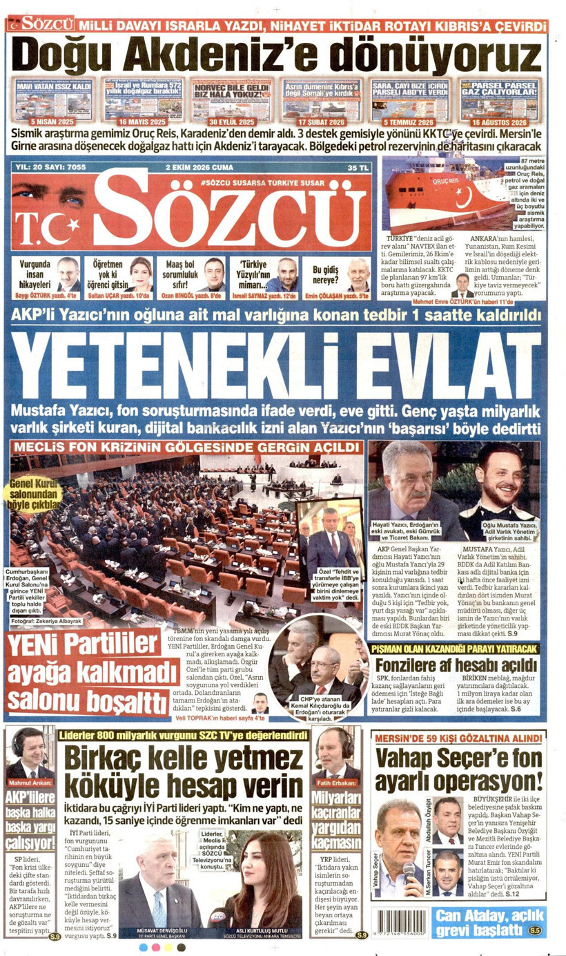 2 Ekim Cuma günü: Gazeteler hangi manşetle çıktı? - Resim: 3