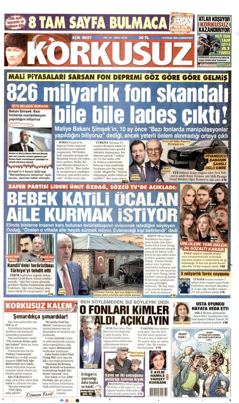 19 Eylül Cumartesi günü: Gazeteler hangi manşetle çıktı? - Resim: 7