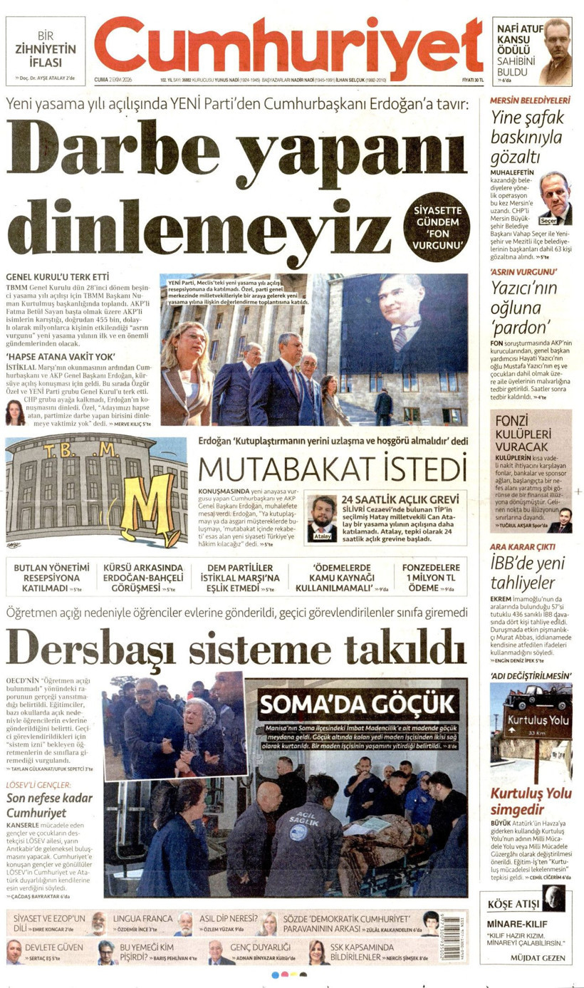 2 Ekim Cuma günü: Gazeteler hangi manşetle çıktı? - Resim: 4