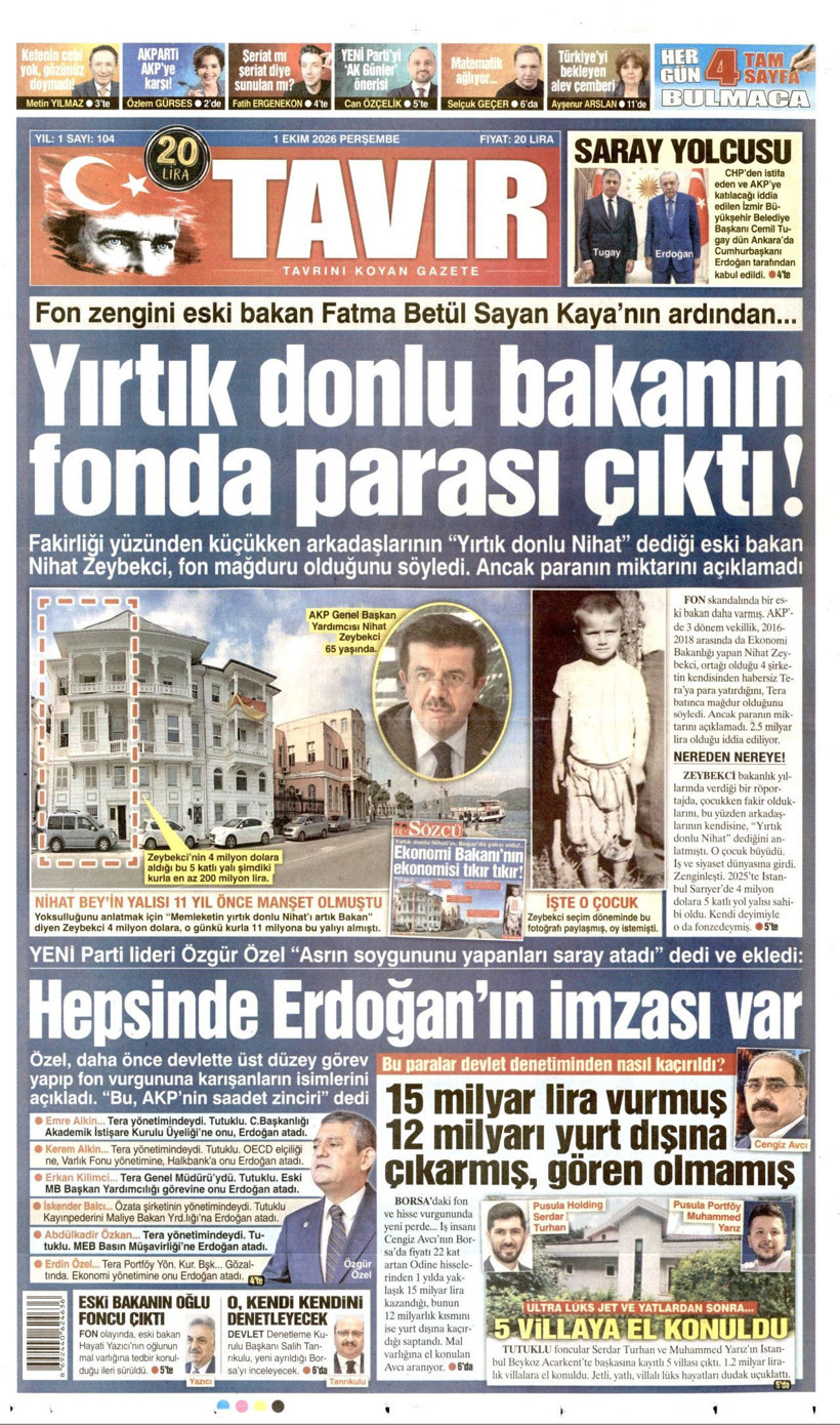 1 Ekim Perşembe günü: Gazeteler hangi manşetle çıktı? - Resim: 9