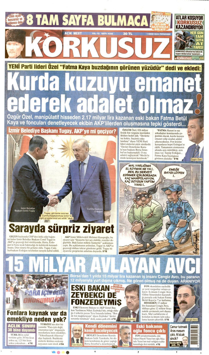 1 Ekim Perşembe günü: Gazeteler hangi manşetle çıktı? - Resim: 7