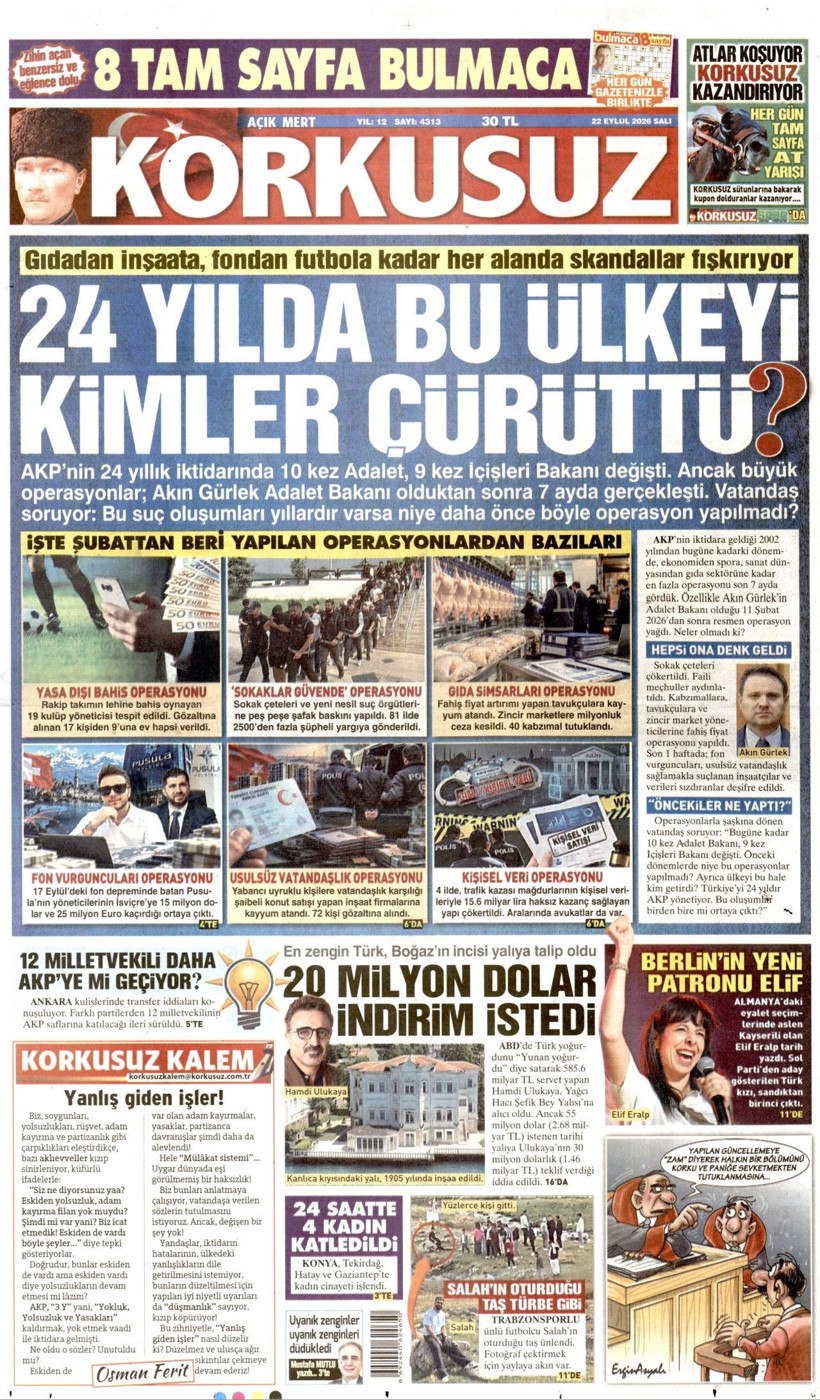 22 Eylül Salı günü: Gazeteler hangi manşetle çıktı? - Resim: 7