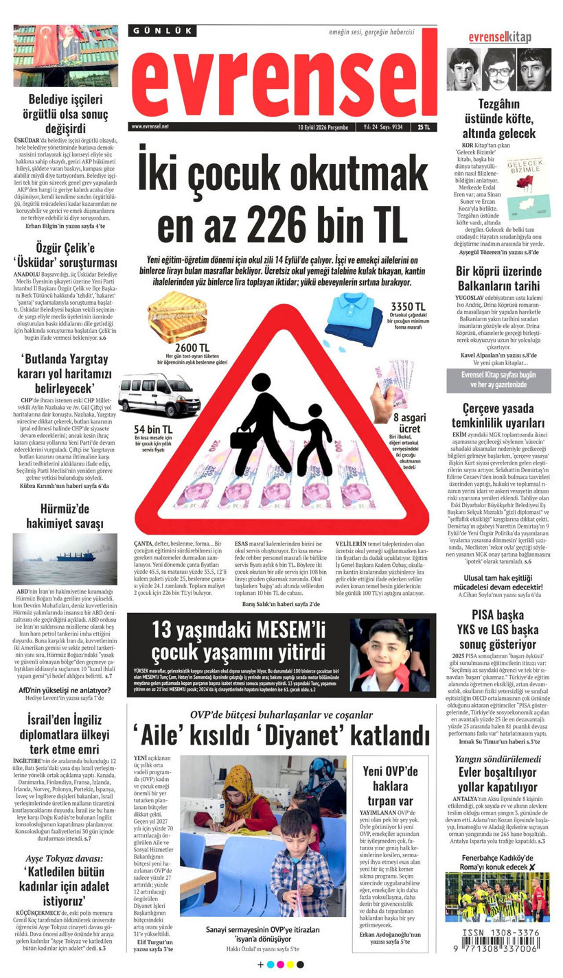 Gazeteler bu sabah ne yazdı? 10 Eylül manşetlerinde öne çıkan başlıklar - Resim: 5