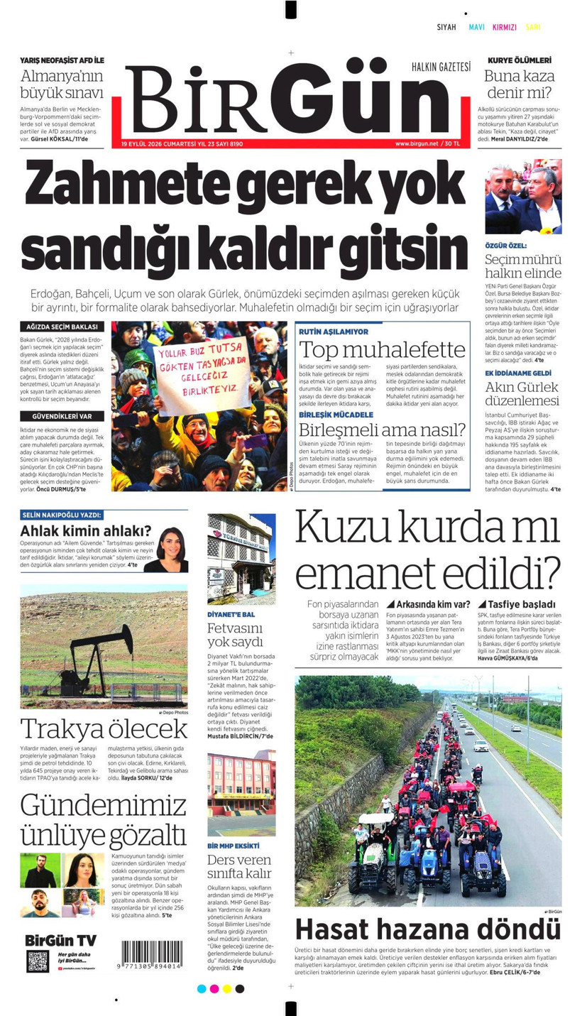 19 Eylül Cumartesi günü: Gazeteler hangi manşetle çıktı? - Resim: 6