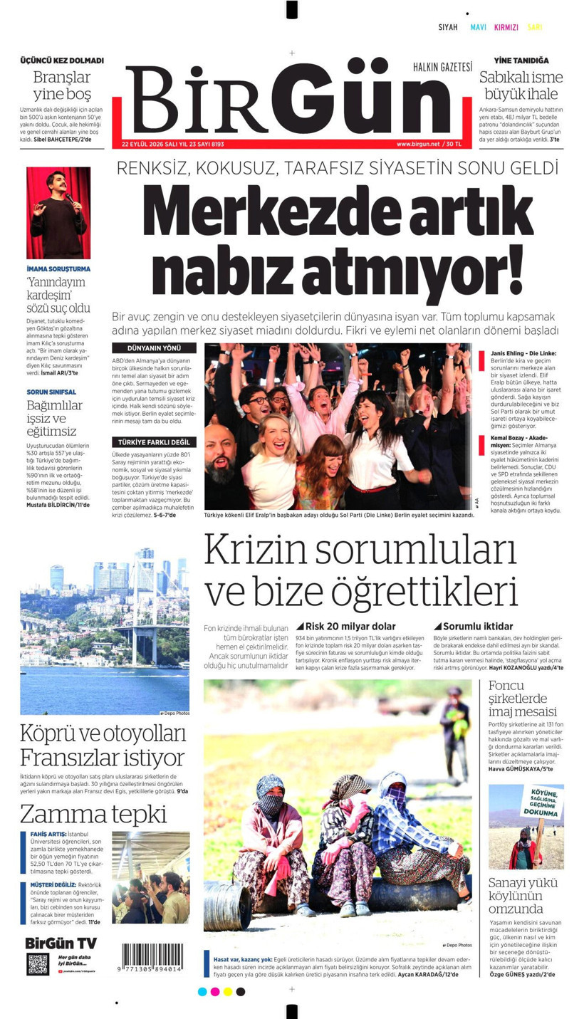 22 Eylül Salı günü: Gazeteler hangi manşetle çıktı? - Resim: 6