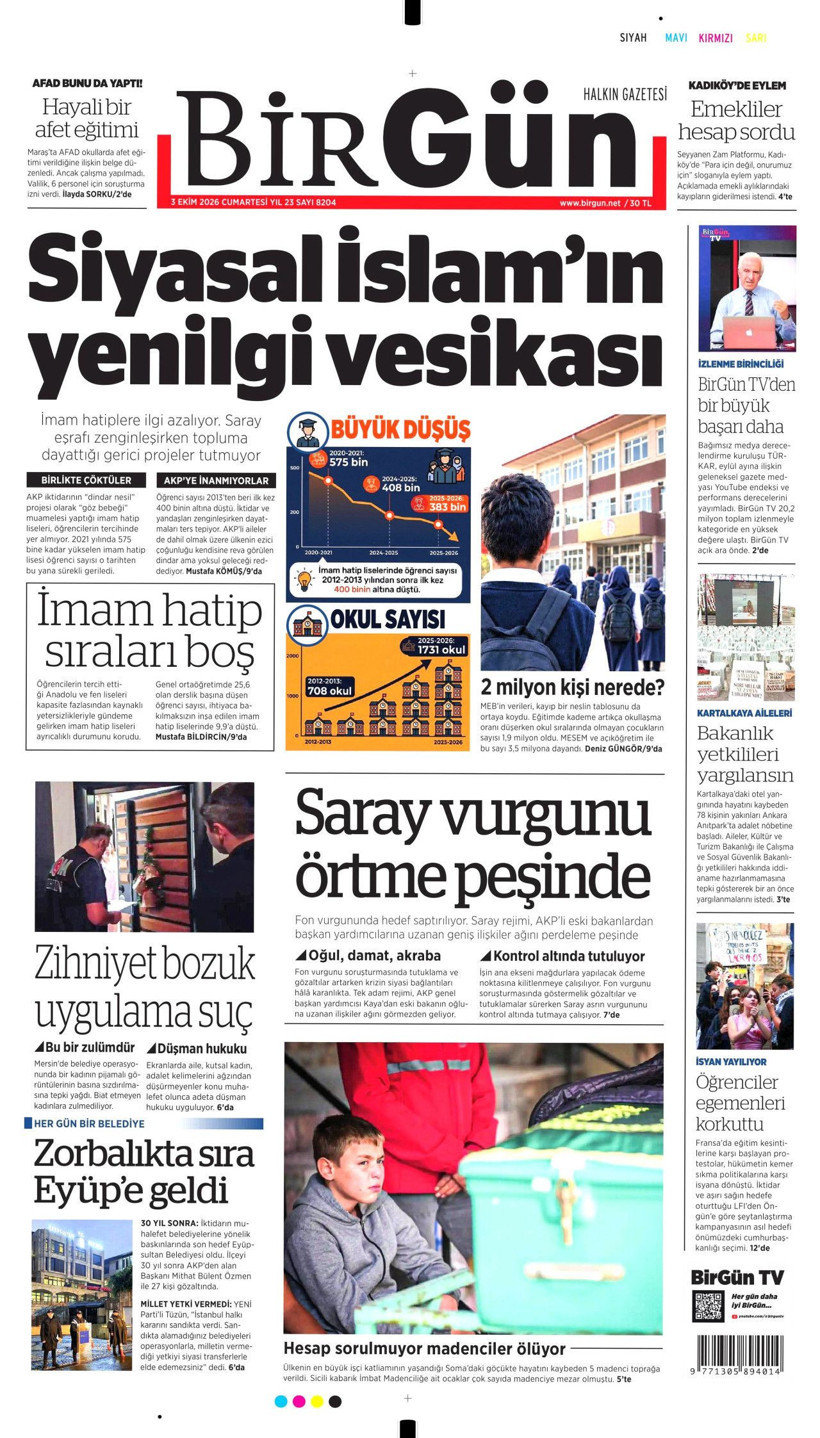 3 Ekim Cumartesi günü: Gazeteler hangi manşetle çıktı? - Resim: 6