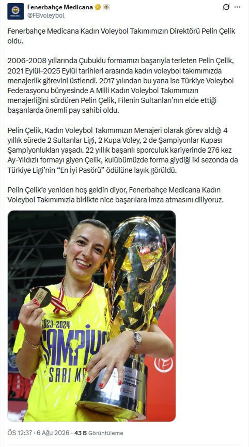 Fenerbahçe Medicana'da Pelin Çelik dönemi başladı - Resim : 1