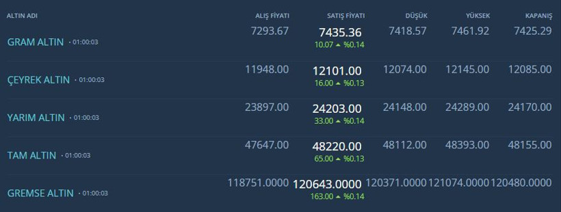 Çeyrek, gram ve yarım altında yükseliş eğilimi - Resim : 2