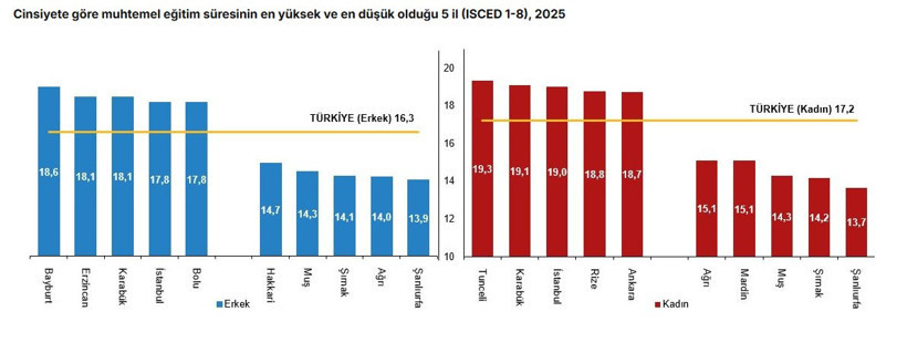 Türkiye'de eğitim düşüşte: TÜİK zirvede ve dipte olan illeri açıkladı - Resim : 4