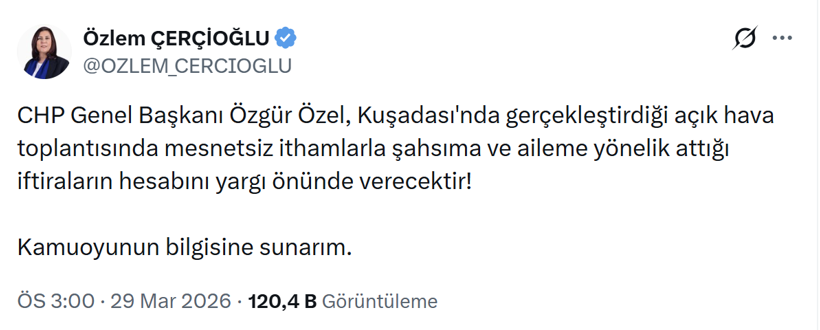 Özlem Çerçioğlu'nun Özel'i yargı tehdidine sosyal medyada tepki yağdı - Resim : 1