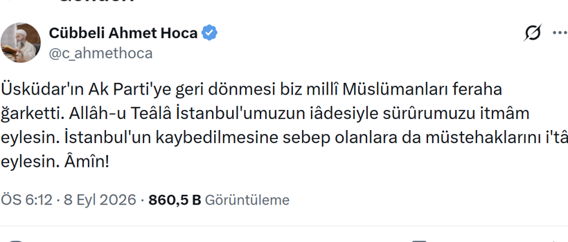 Cübbeli'den AK Partili Üsküdar mesajı: Sevinenler 'Milli müslüman' - Resim : 1