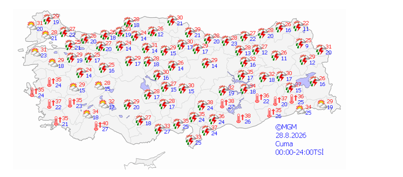 Meteoroloji tek tek uyardı: 65 ilde gök gürültülü sağanak yağış (27 Ağustos) - Resim: 4
