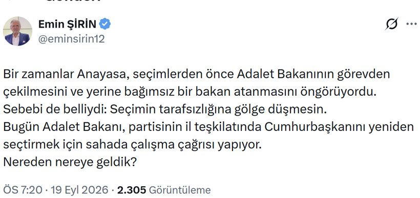 Eski AK Partili isimden Adalet Bakanı’na Erdoğan tepkisi: Bir zamanlar görevden çekilirdi - Resim : 1