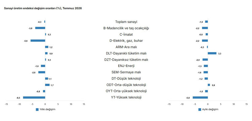 Sanayi üretiminde düşüş: TÜİK Temmuz verilerini açıkladı - Resim : 3