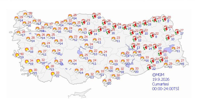 Meteoroloji il il uyardı: Gök gürültülü sağanak geliyor (18 Eylül) - Resim: 22