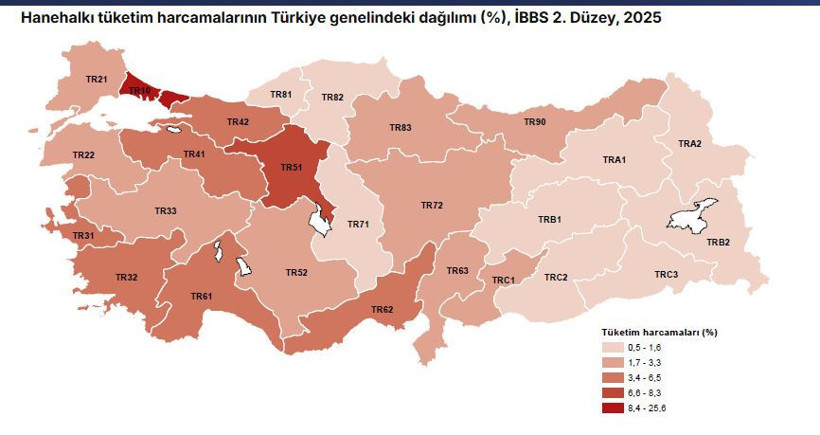 TÜİK açıkladı: Hanehalkı tüketim harcamalarında bölgesel dağılım belli oldu - Resim : 3