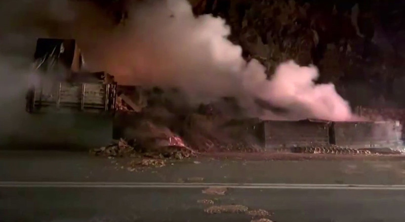 Isınan fren balataları faciaya neden oldu: Antalya'da sunta y&uuml;kl&uuml; TIR alevlere teslim oldu - Resim : 3