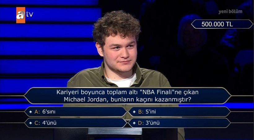 Kim Milyoner Olmak İster’de Michael Jordan sorusuyla nefesler tutuldu: 19 yaşındaki Bilkentli öğrenci gecenin yıldızı oldu… 1 milyonluk soruya bir adım kaldı - Resim: 3