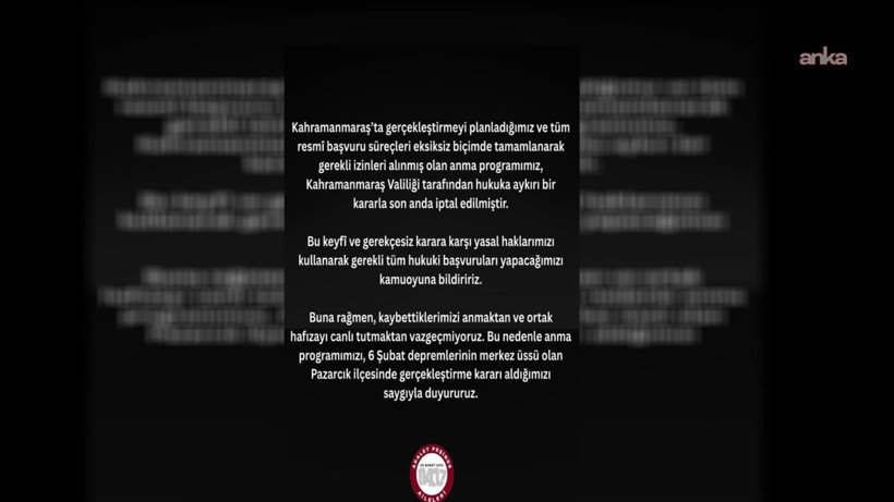 6 Şubat anmasına valilik engeli: Depremde yakınlarını kaybeden aileler tepkili - Resim : 1