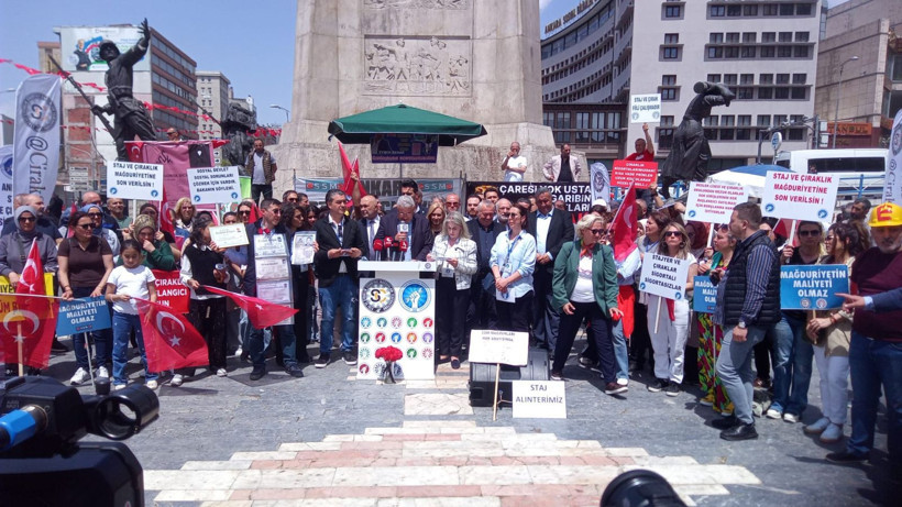 Staj ve Çıraklık Sigortası Mağdurları Ankara'yı salladı: Taleplerini tek tek sıraladılar - Resim: 1