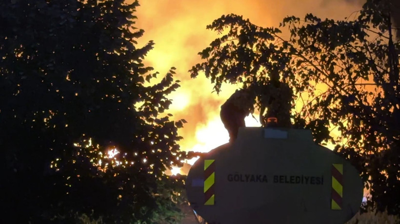 Kentte panik yaratan görüntü: Gece saatlerinde başladı, kısa sürede fabrikayı sardı - Resim: 4