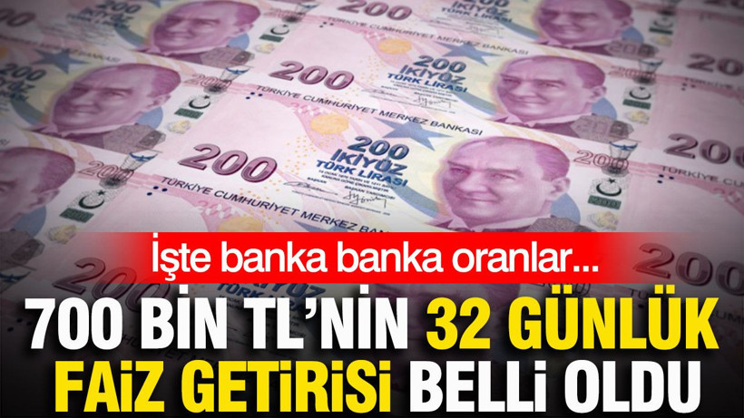 700 bin TL’nin 32 günlük faiz getirisi belli oldu: Banka banka oranlar (17 Eylül) - Resim: 1