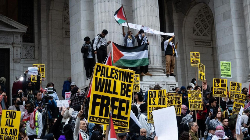 New York'ta Netanyahu protestosu: Binlerce karşıt caddeleri kapattı - Resim: 10