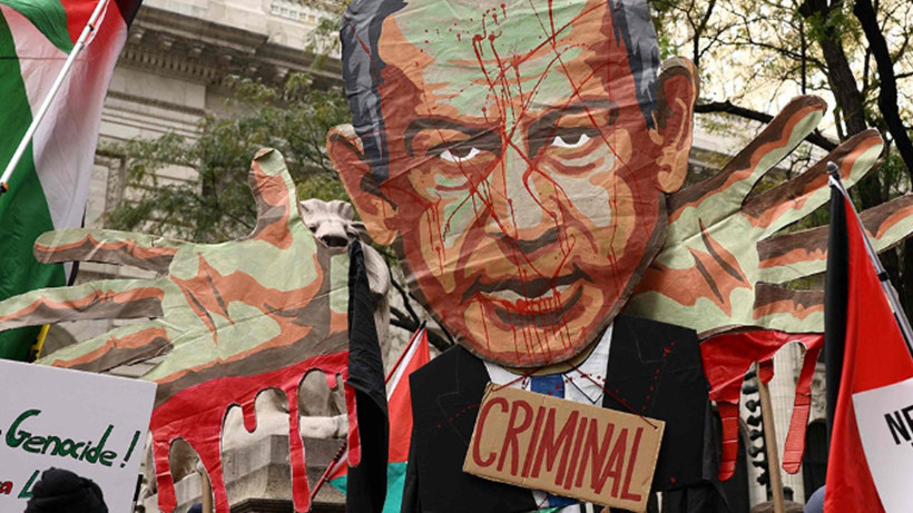 New York'ta Netanyahu protestosu: Binlerce karşıt caddeleri kapattı - Resim: 4