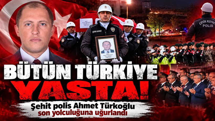 Bütün Türkiye yasta: Şehit polis Ahmet Türkoğlu son yolculuğuna uğurlandı - Resim: 1