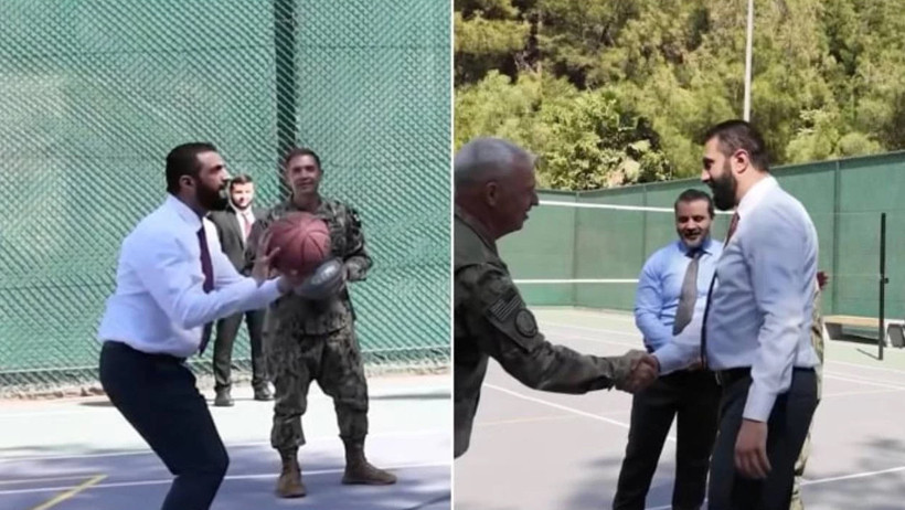 79 yıl sonra ilk: Şara ABD'de! Generallerle basketbol oynadı - Resim : 1
