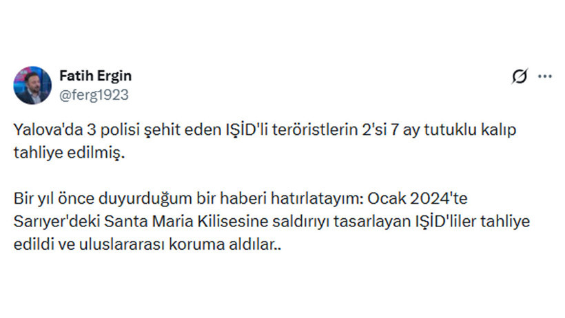 Serbest bırakılan Fatih Ergin'den ilk mesaj! - Resim : 1