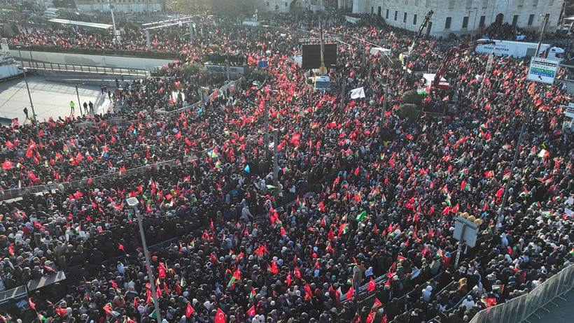 Galata K&ouml;pr&uuml;s&uuml;'nda Filistin'e destek y&uuml;r&uuml;y&uuml;ş&uuml; - Resim : 4