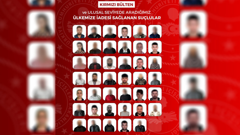 Kırmızı b&uuml;ltenle aranan 41 firari T&uuml;rkiye&rsquo;ye getirildi - Resim : 1