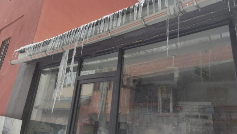 Hava sıcaklığı eksi 10'a düştü, ağaç dalları dondu - Resim : 1