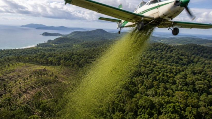 Kaçakçıları yok ettiği ormana havadan helikopterle 700 bin adet tohum bırakıldı - Resim : 1