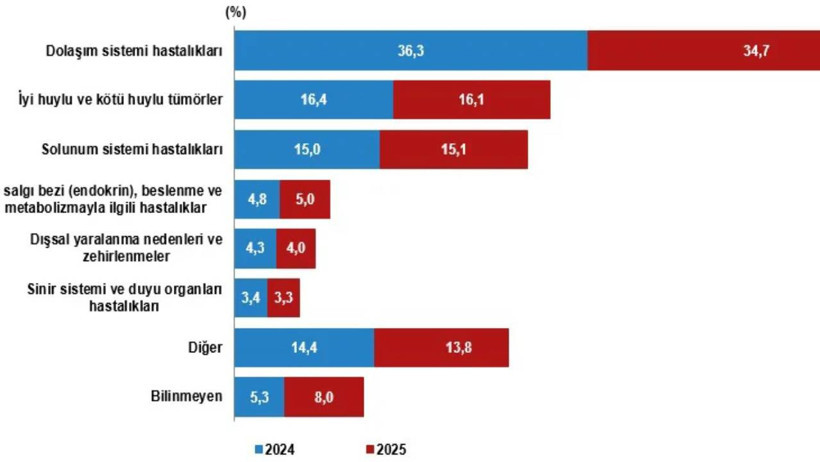 Türkiye'nin ölüm haritası yayımlandı: Dolaşım sistemi hastalıkları başı çekiyor - Resim : 2