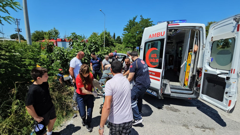 Otomobile çarpan taksi dereye uçtu - Resim : 2