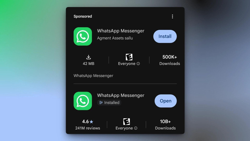 Sahte WhatsApp yarım milyondan fazla indirildi - Resim : 1