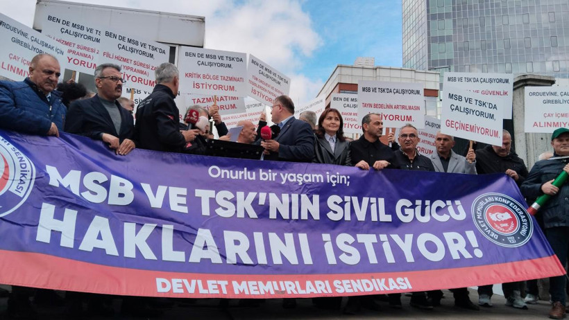 MSB ve TSK'da görevli sivil memurlardan TÜİK önünde eylem: Geçinemiyoruz - Resim : 1