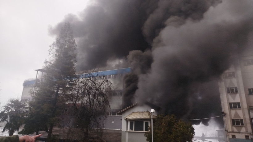 Trabzon'da fındık fabrikası alevlere teslim: Dev tesiste yangın &ccedil;ıktı - Resim : 1